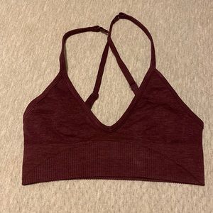 Limited edition gorgeous maroon red ebb to street bra from lululemon